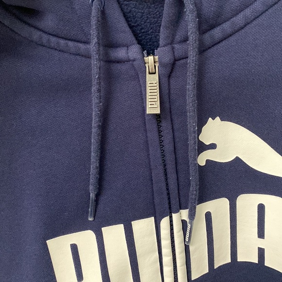 Medium- Puma men’s navy zipper hoodie - Picture 5 of 5